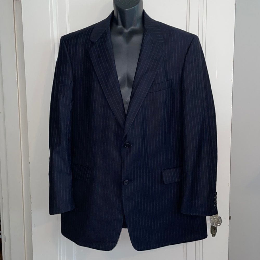 Daniel Cremiuex Collection black pin striped wool jacket/blazer